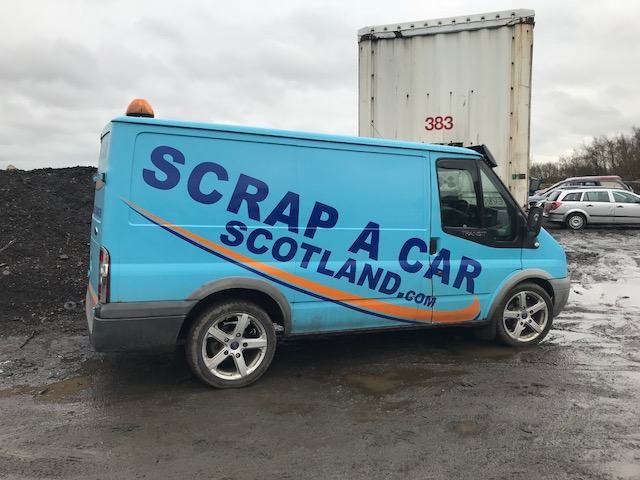 Blue collection van used for free scrap car collection in Dundee