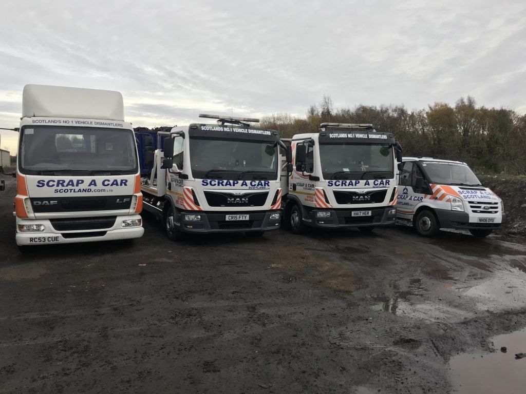 Scrap A Car Scotland recovery trucks reviewed five stars by customers across Scotland